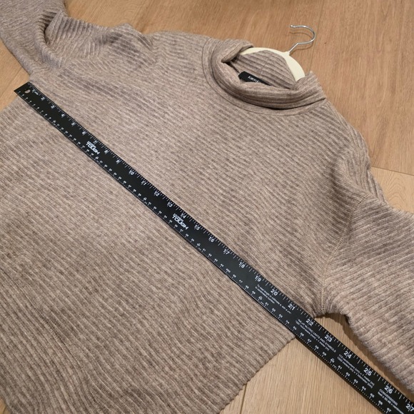 Karen Kane Womens Brown Ribbed Cowl Neck Knit Sweater Size Large Made in USA - Picture 7 of 9
